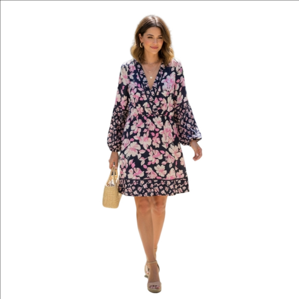 Eliza J- Floral Long Sleeves Dress